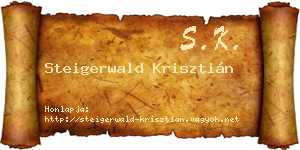 Steigerwald Krisztián névjegykártya