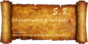 Steigerwald Krisztián névjegykártya